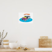 Poster Pontoon Boat Retro (Cuisine)