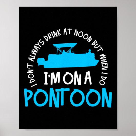 Poster Pontoon Captain Boating Lake Gift  (Devant)