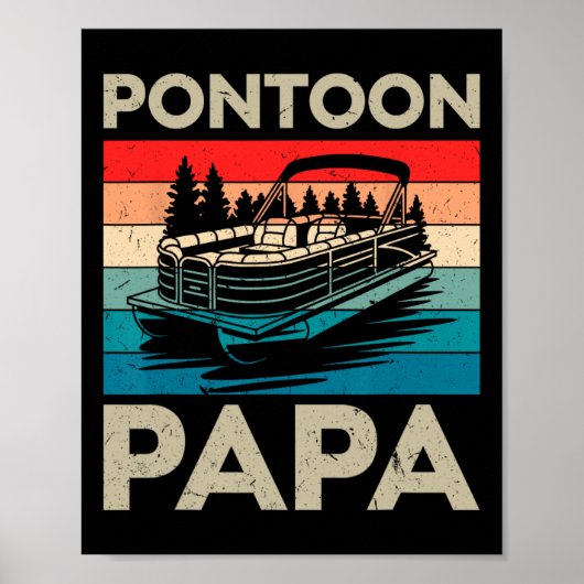 Poster Pontoon Papa Recto Bateau Capitaine Pontoon Propri (Devant)
