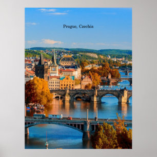 Poster Ponts de Prague Czechia