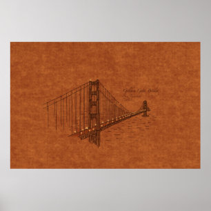 Poster Ponts : Golden Gate, Etats-Unis