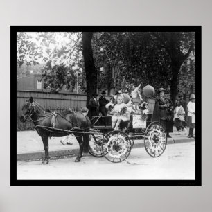Poster Pony Cart Girl and Dogs 1921