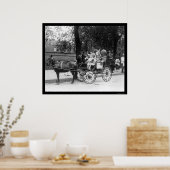 Poster Pony Cart Girl and Dogs 1921 (Cuisine)