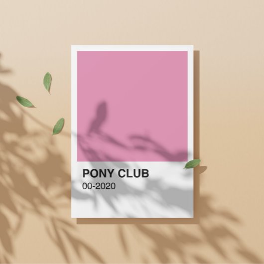 Poster Pony Club Chanson Couleur rose - Bordure blanche