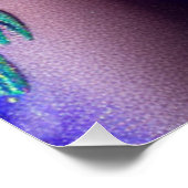 Poster Pony magique en violet et Turquoise avec nom perso (Coin)