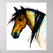 Poster Pony sauvage | Cheval aquarelle (Devant)