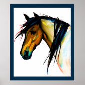 Poster Pony sauvage | Cheval aquarelle (Devant)