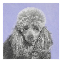 Poodé Jouet miniature Argent gris bleu Chien Art