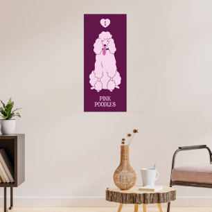 Poster Poodé rose de texte personnalisé