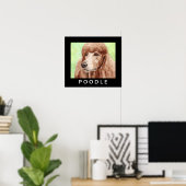 Poster Poodle à l'aquarelle (Bureau à domicile)