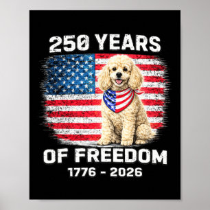 Poster Poodle Anniversaire 250 Ans Amérique 250ème Annive