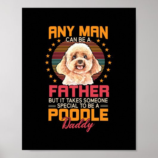 Poster Poodle Chien Papa Papa Fête des pères Cadeau Pour  (Devant)