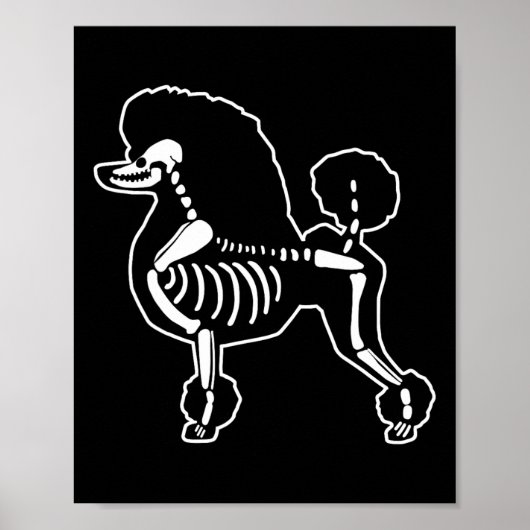 Poster Poodle Chien Squelette Halloween Doodle Chiens Lov (Devant)