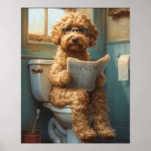 Poster Poodle Dog Utiliser L'Affiche Matte De Salle De Ba (Devant)