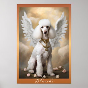 Poster Poodle français blanc Portrait d'art classique