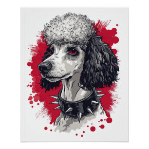 Poster Poodle gothique � Chien d'esthétique sombre