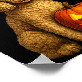 Poster Poodle Halloween Pumpkin Witch Hat Dog Art Family  (Coin)