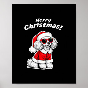 Poster Poodle jouet de Noël drôle de chien de Noël mignon