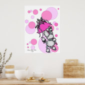 Poster Poodle rose à point (Cuisine)