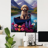 Poster Poodle sur une pagaie : une aventure Pittoresque (Bureau à domicile)