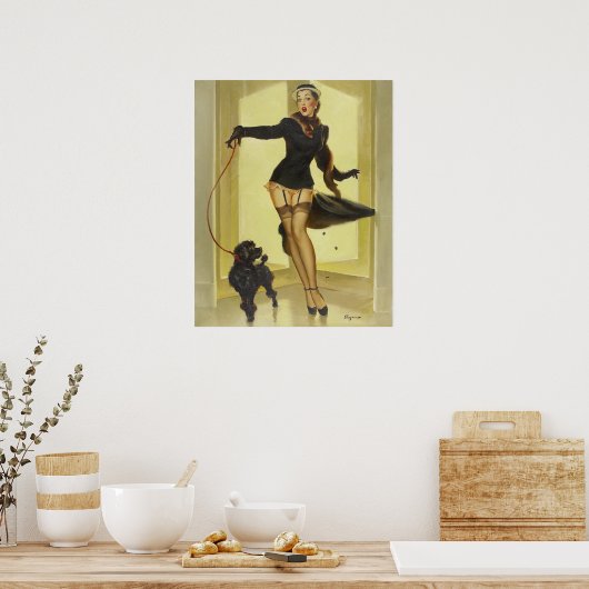 Poster Poodle vers le haut (Cuisine)