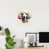 Poster Poodle Vibrant coloré Abstrait (Bureau à domicile)