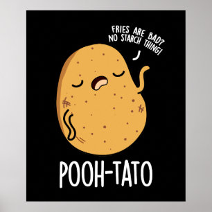 Poster Pooh tato drôle Pun de pomme de terre foncé BG
