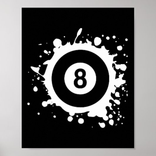 Poster Pool 8 Ll Pool Billard Logo Simple Pool Billard (Devant)