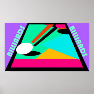 POSTER ~ POOL ~ BILLIARDEN IN ABSTRACT ~ CUE BALL