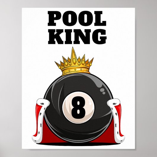 Poster Pool King Boys Pool Billard Mens Pool (Devant)