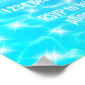 Poster Pool Party Beach Party Summer Party Eau bleue (Coin)