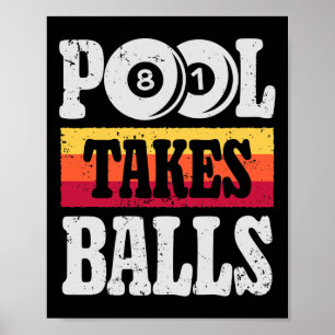 Poster Pool Prend Drôle Billard Joueur 8 Ball Cadeaux Vin