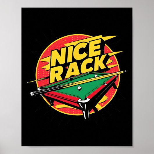 Poster Pool Shark Billard Nice Rack Funny Puns 8 Ball B (Devant)