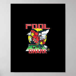 Poster Pool Shark Funny Billard Huit Ball Neuf Ball