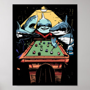 Poster Pool Sharks Shark Billard jeu