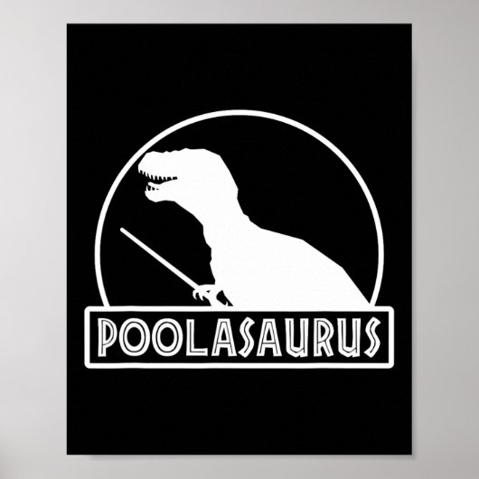 Poster Poolasaurus Billiard Player Dinosaur Snooker Eight (Devant)