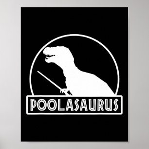 Poster Poolasaurus joueur de billard dinosaure Snooker hu