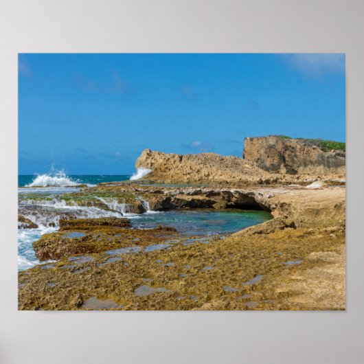 Poster Pools à marée et rochers de Punta Las Tunas (Devant)