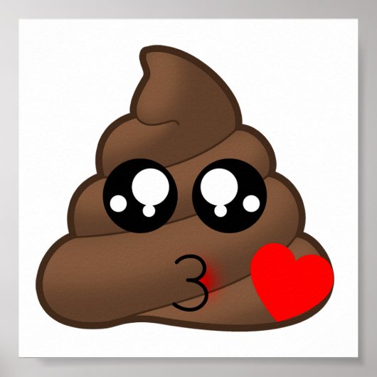 Poster Poop d'amour du coeur Emoji (Devant)