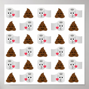 Poster poop emoji et papier de toilette