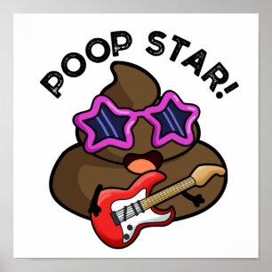 Poster Poop Star Funny Pop Star Pun