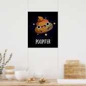 Poster Poopiter Funny Planet Jupiter Pun Dark BG (Cuisine)