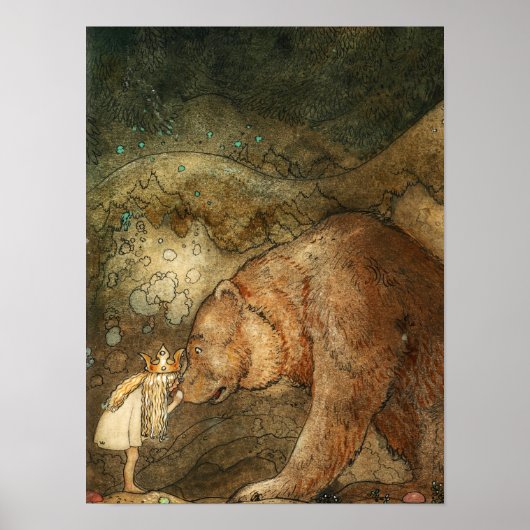 Poster Poor Little Bear, 1912 par John Bauer (Devant)