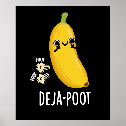 Poster Poot de deja Funny Banana Double Pun de panier fon (Devant)