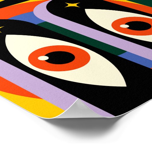 Poster Pop abstraction psychédélique (Coin)