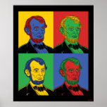 Poster Pop Art Abraham Lincoln<br><div class="desc">"Pop Art Abraham Lincoln" graphique dessiné par bCreative montre un portrait iconique d'Abraham Lincoln dans une pièce pop art à quatre panneaux ! Cela fait un grand cadeau pour la famille, les amis ou un régal pour vous-même! Ce graphisme amusant est un grand ajout au style de n'importe qui. bCreative...</div>