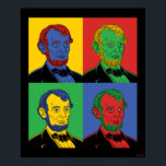 Poster Pop Art Abraham Lincoln<br><div class="desc">"Pop Art Abraham Lincoln" graphique dessiné par bCreative montre un portrait iconique d'Abraham Lincoln dans une pièce pop art à quatre panneaux ! Cela fait un grand cadeau pour la famille, les amis ou un régal pour vous-même! Ce graphisme amusant est un grand ajout au style de n'importe qui. bCreative...</div>