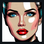 Poster Pop Art Ai Comic Book Visage de femme<br><div class="desc">Femme pop art style bande dessinée avec verre comme visage.</div>