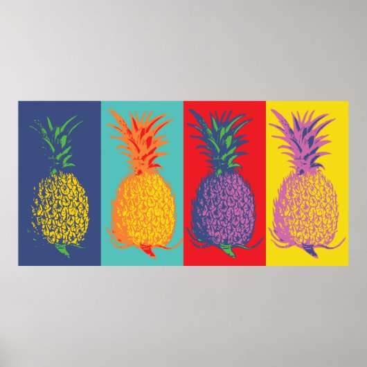 Poster Pop Art ananas (Devant)