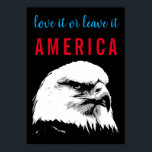Poster Pop Art Bald Aigle Love Leave America Slogan Dire<br><div class="desc">Freedom & Courage Motivational Eagles Images - Fearsome Patriotic Eagle - Pop Art Syle American Eagle Landing Image - Fearless American Bald Eagle : Flying American Eagle Pictures - L'aigle chauve est l'oiseau national et le symbole des États-Unis.</div>